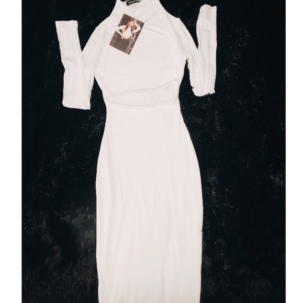 White turtle Neck Dress